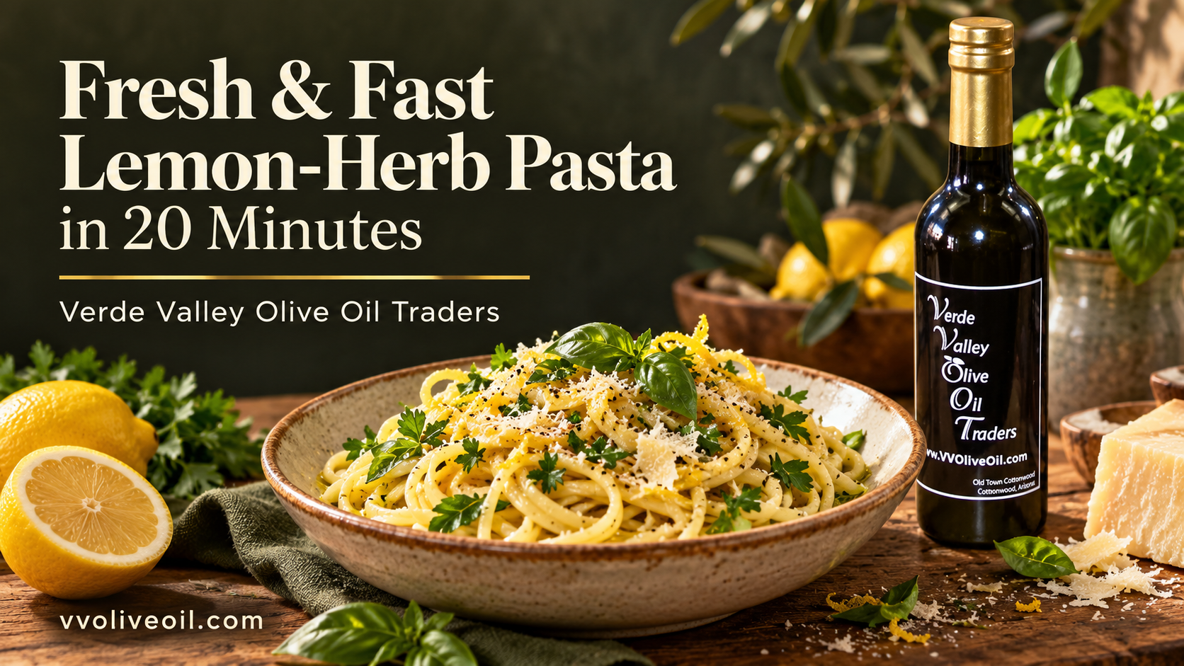 Make fresh lemon-herb olive oil pasta in 20 minutes
