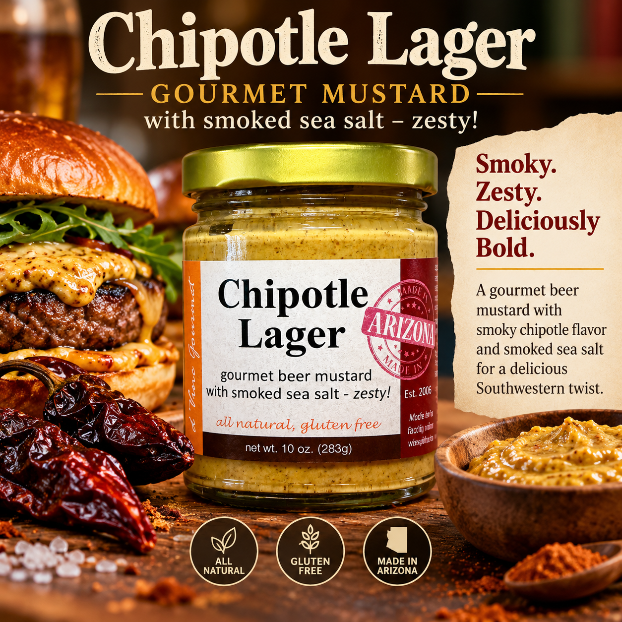 Chipotle Lager Gourmet Mustard